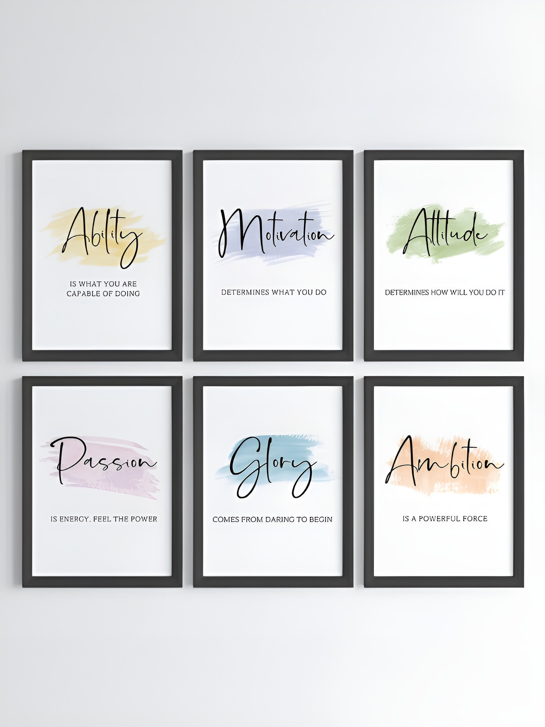 My Kids Wall Daily Positive Vibes Black & White 6 Pieces Wooden Wall Art