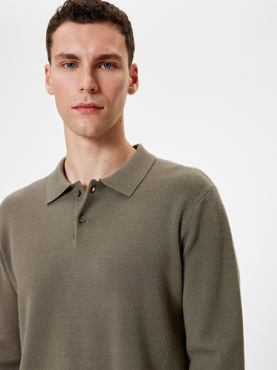 Koton Men Ripped Shirt Collar Pullover