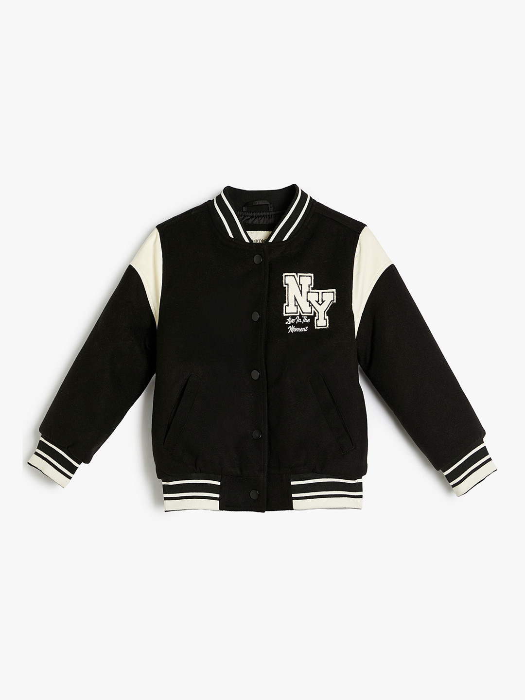 Koton Girls Mandarin Collar Varsity Jacket