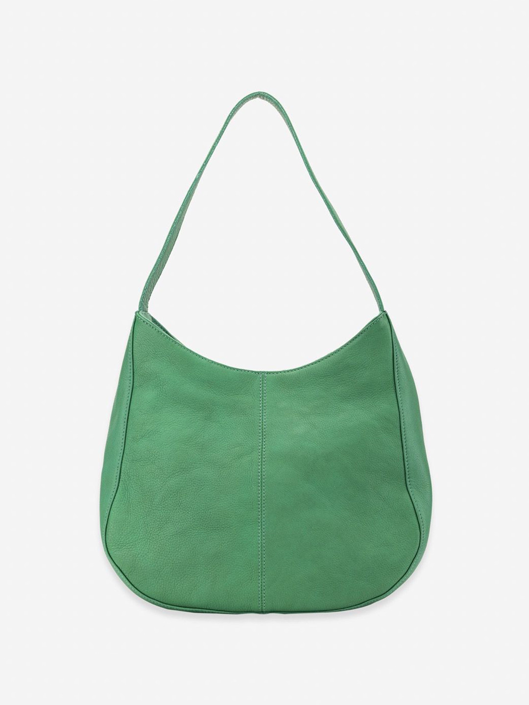 Abelardo De Moda Leather Half Moon Shoulder Bag with Bow Detail