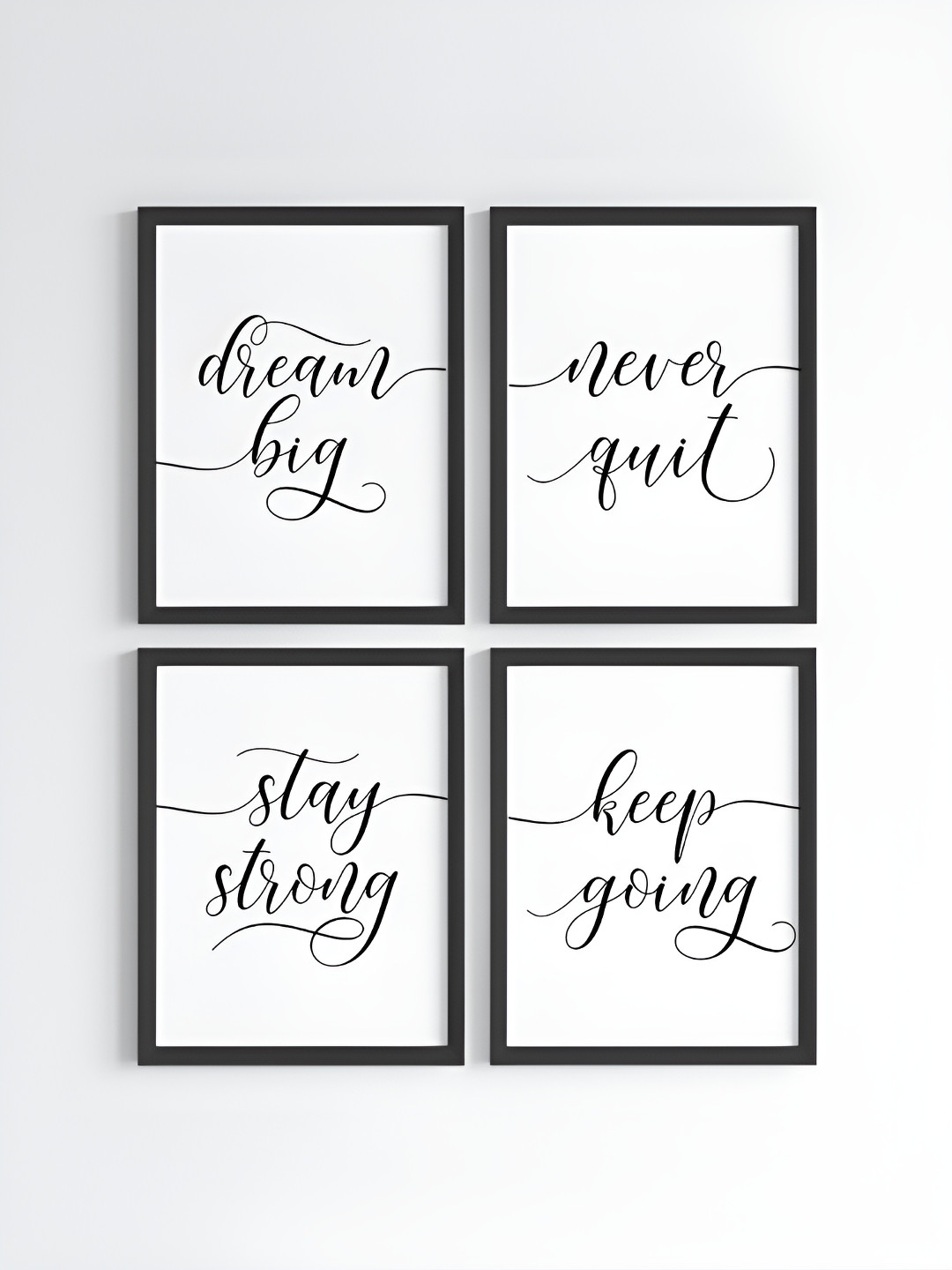 My Kids Wall Black & White 4 Piece Wood Other Wall Paintings