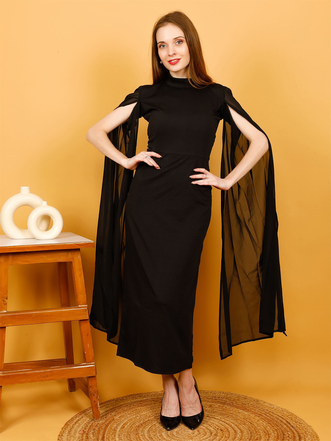 MICHAEL KOVLIN Premium Party Wear Net Party Dress