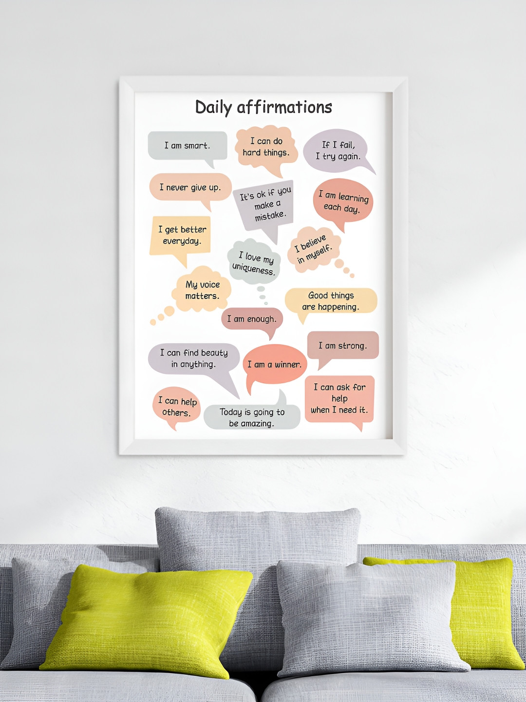 My Kids Wall White & Cream-Coloured Wooden Framed Wall Art