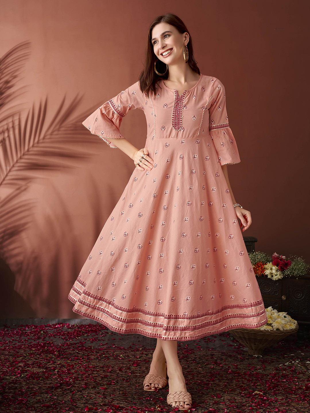 Anouk Floral A-Line Maxi Dress