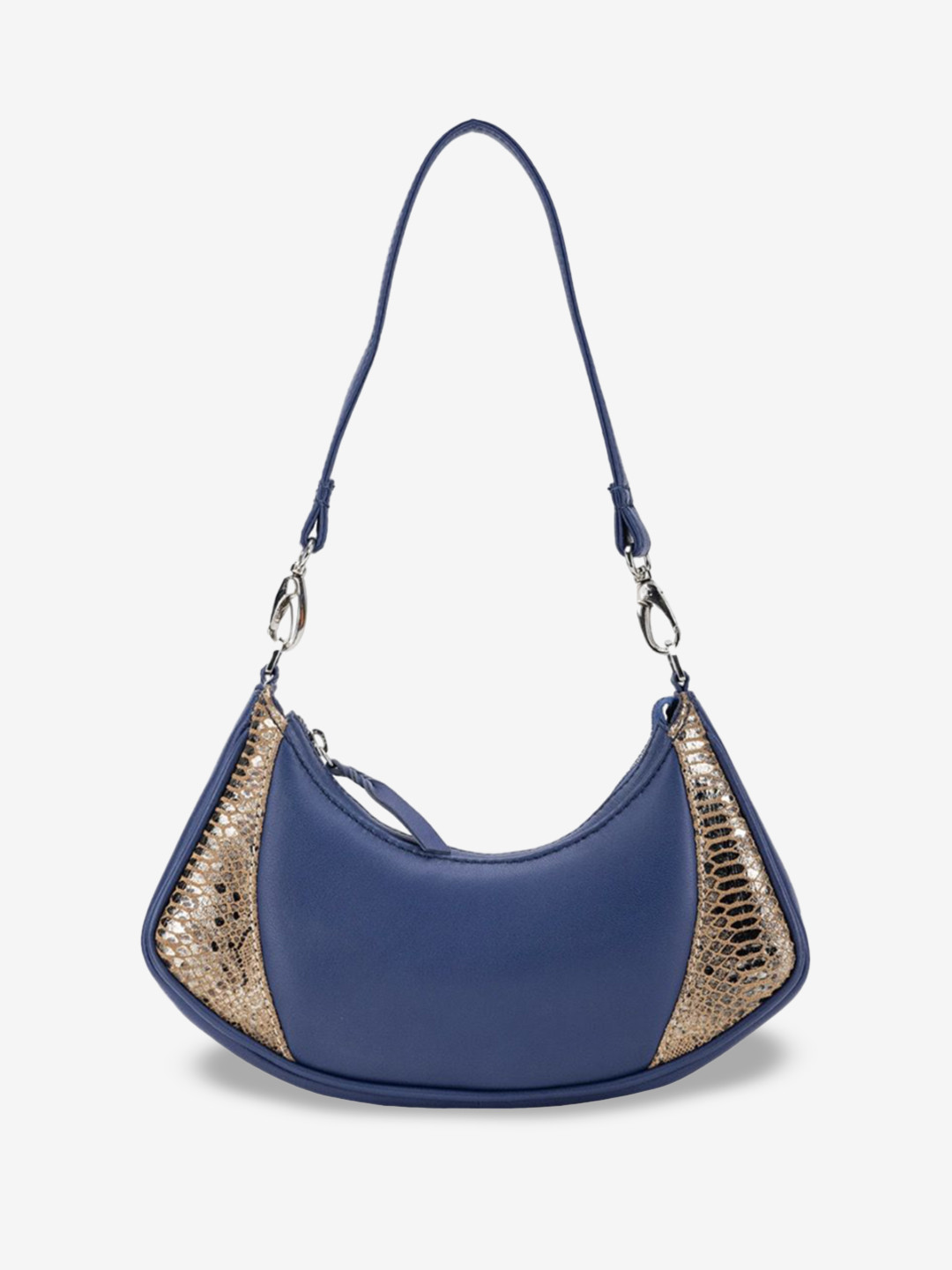 Abelardo De Moda Animal Leather Half Moon Hobo Bag with Cut Work
