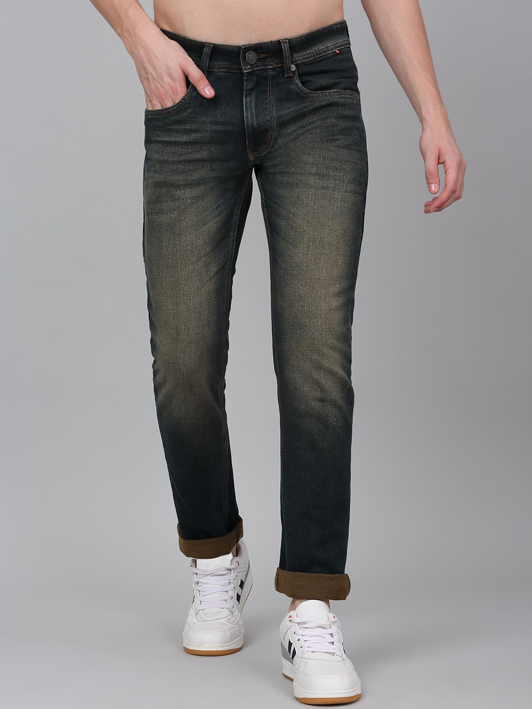 Cantabil Men Heavy Fade Denim Stretchable Jeans