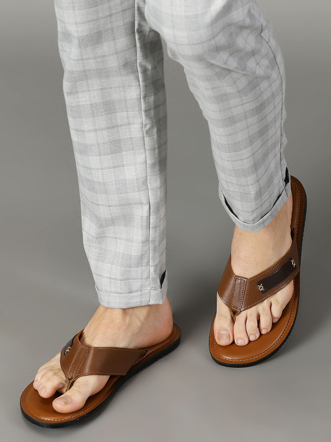 99CRAFTS Men Leather Open Toe Flats