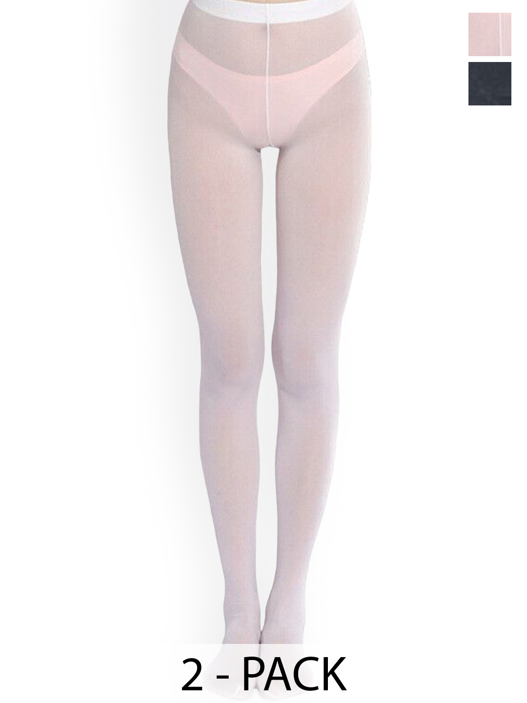 BAESD Pack Of 2 Self DesignSheer Hose Stockings