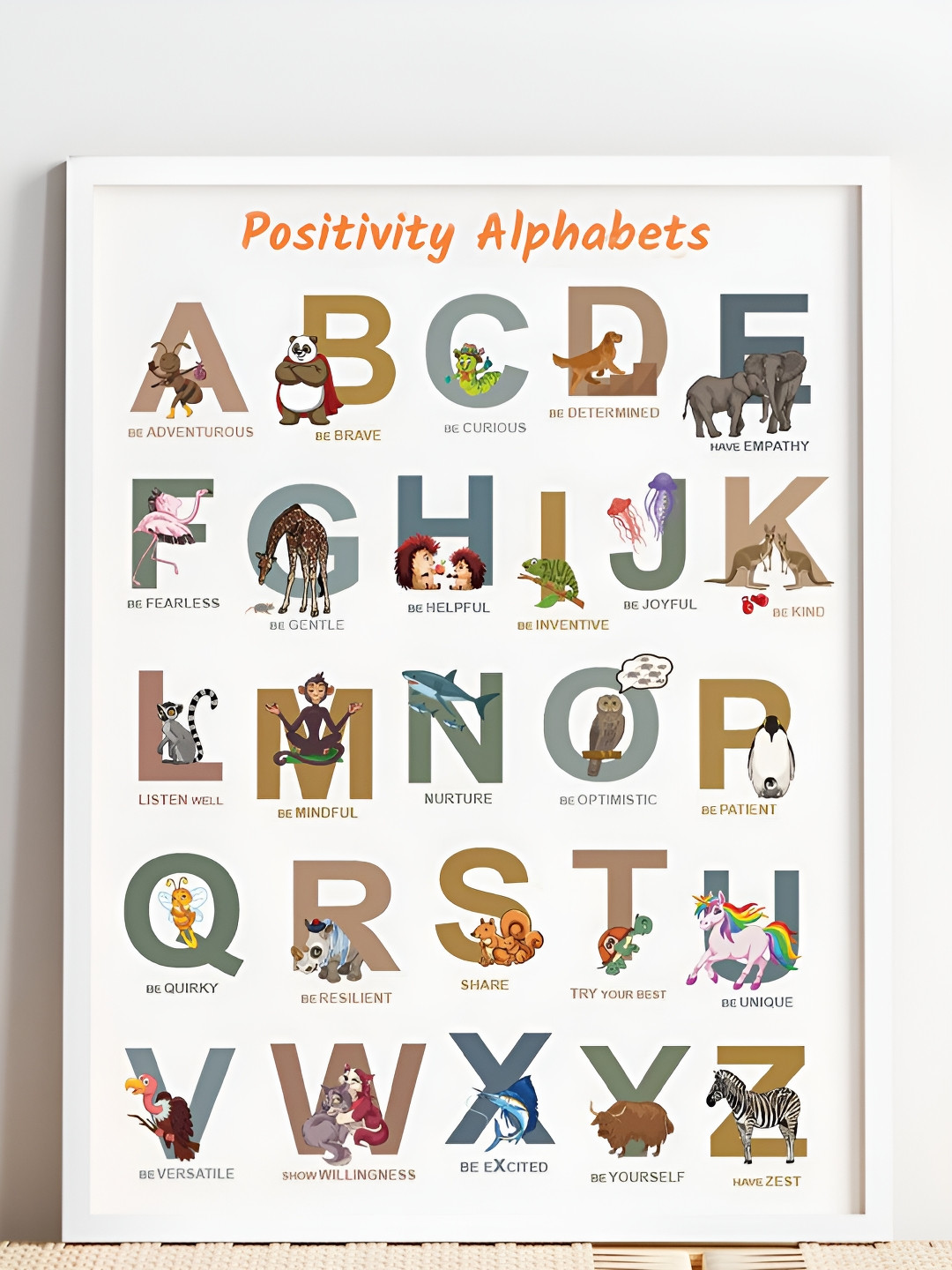 My Kids Wall White Wood Wall Living Room Rectangle Paintings Wall Art -17.52 x 12.80In