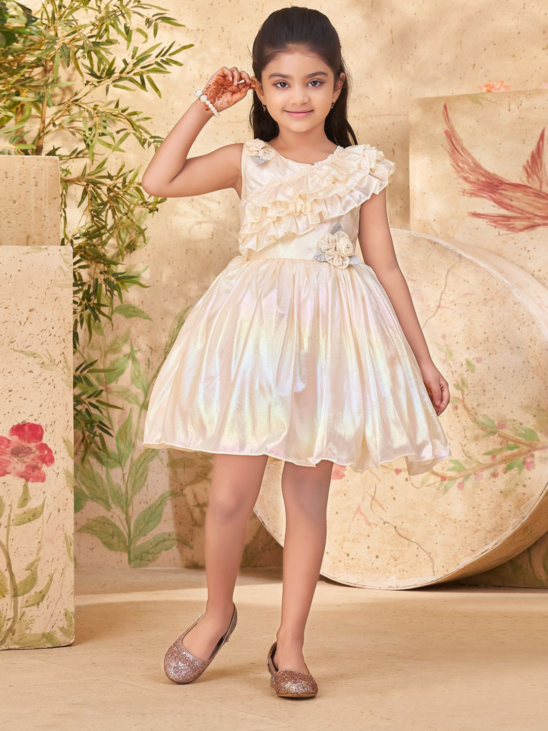 BAESD Girls Ruffle Detail Fit & Flare Dress
