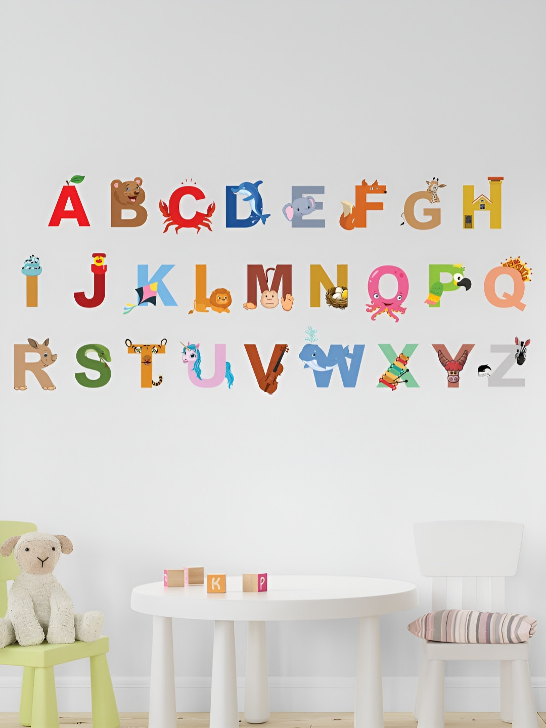 My Kids Wall 26Pcs Pink & Orange Colored UV Printed Wall Sticker Decals and Stickers