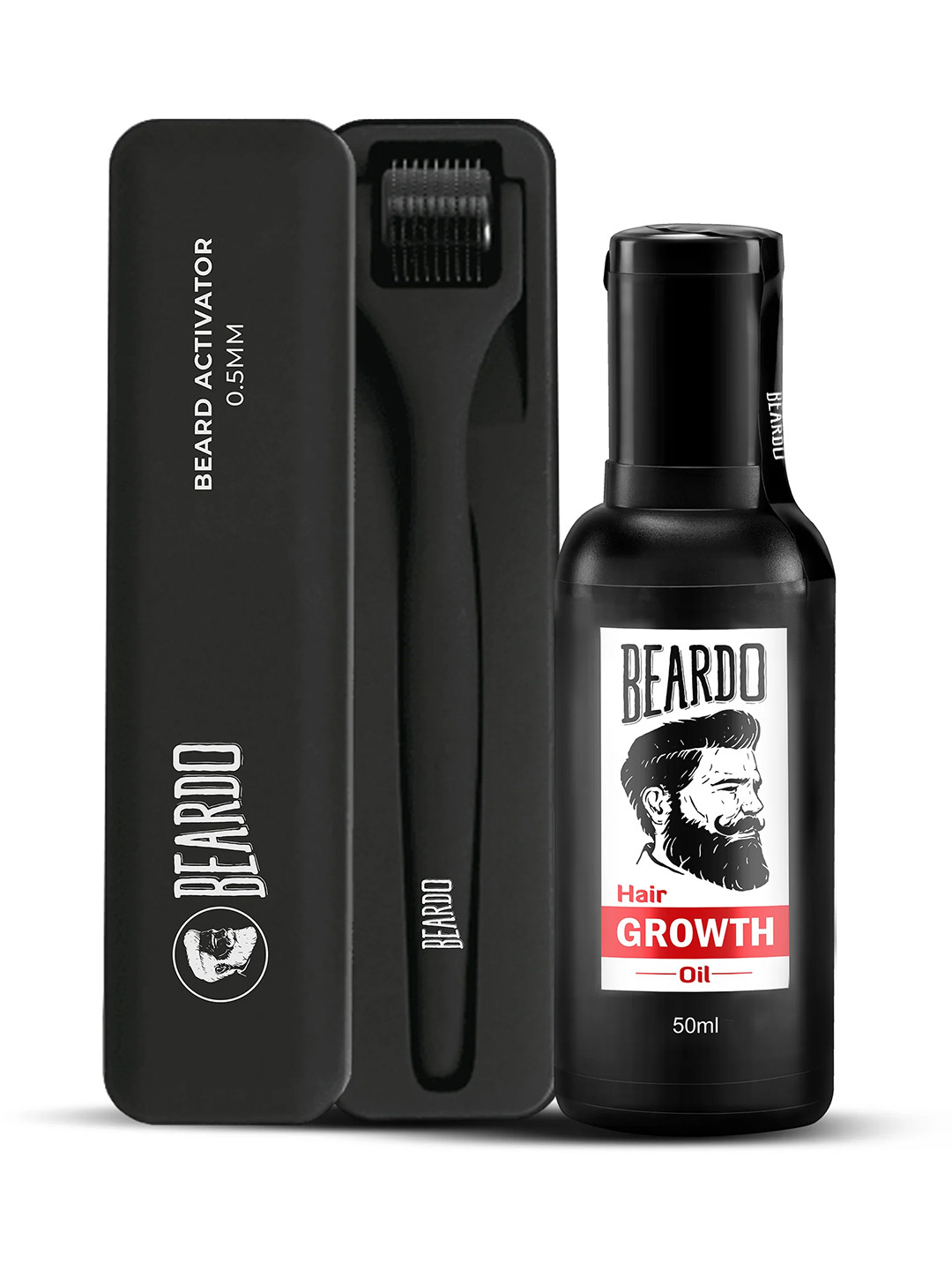 BEARDO Beard Booster Combo - Beard and Hair Growth Oil 50ml with Beard Activator for Men