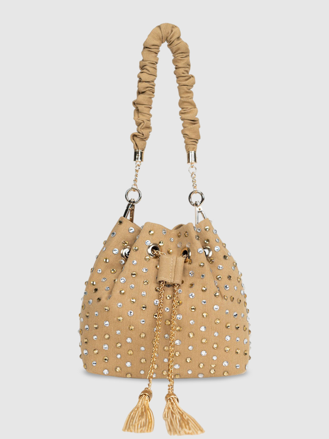D'oro Embellished Bucket Shoulder Bag
