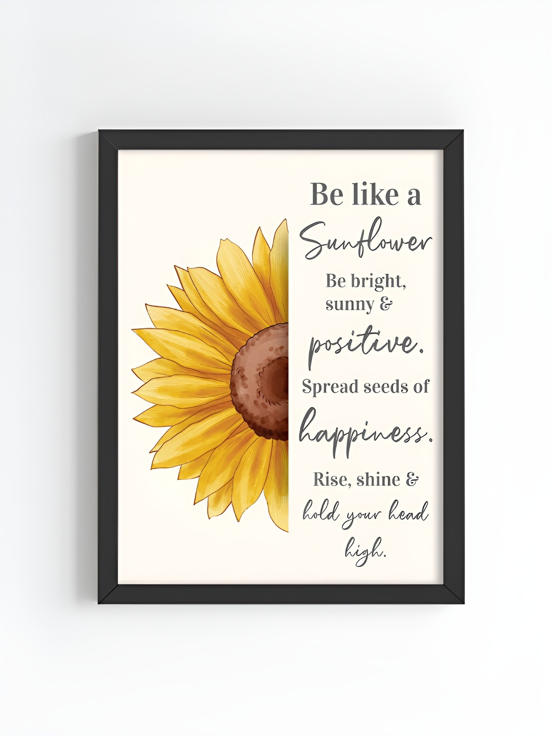 My Kids Wall Black & Yellow 1 Piece Wood Floral and Botanical Wall Paintings