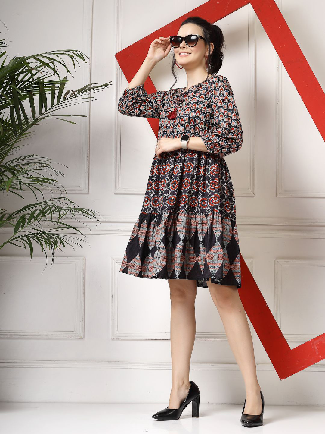 Get Glamr Floral Print A-Line Dress