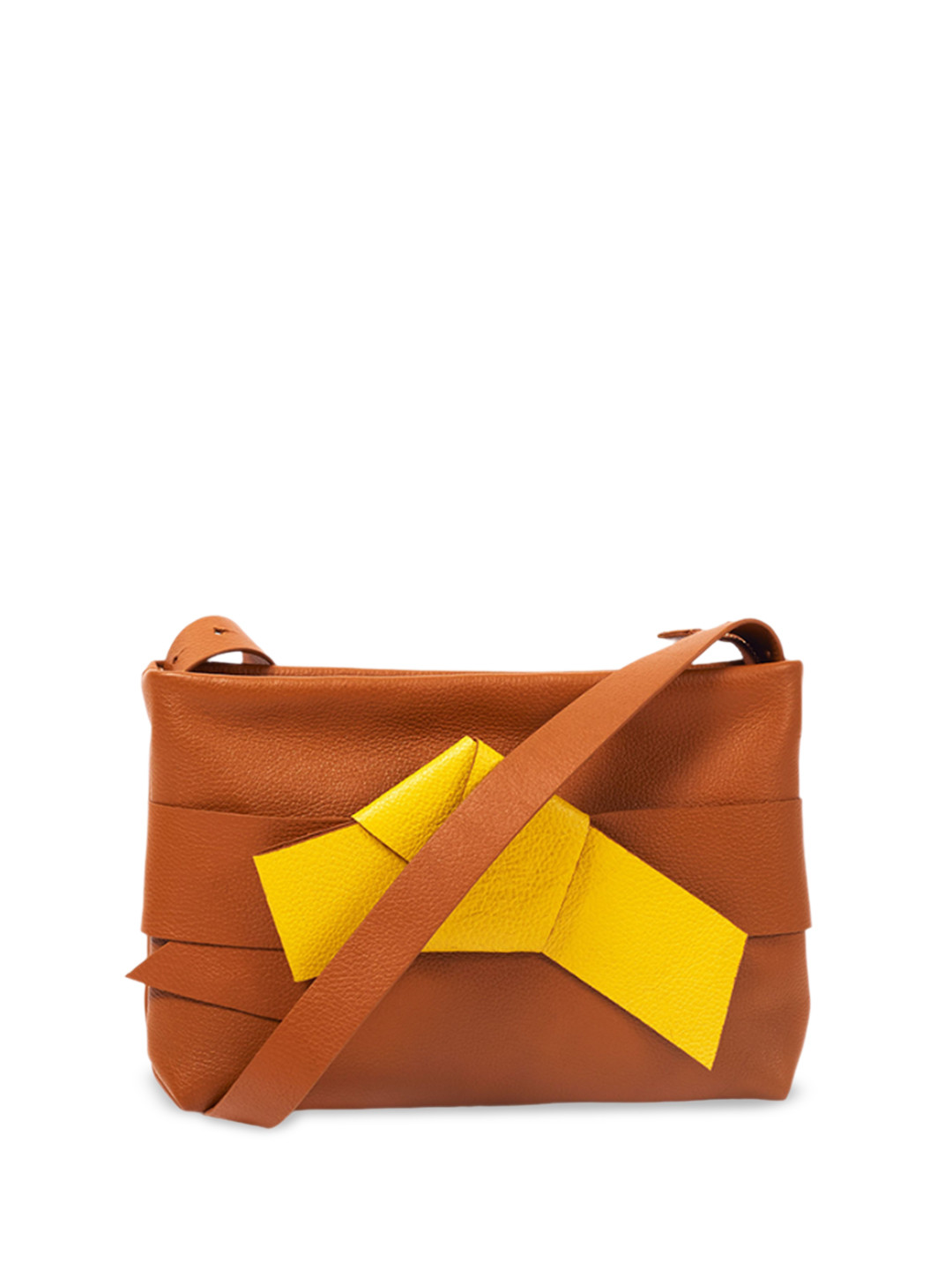 Oddcat Colourblocked Leather Clutch with Sling