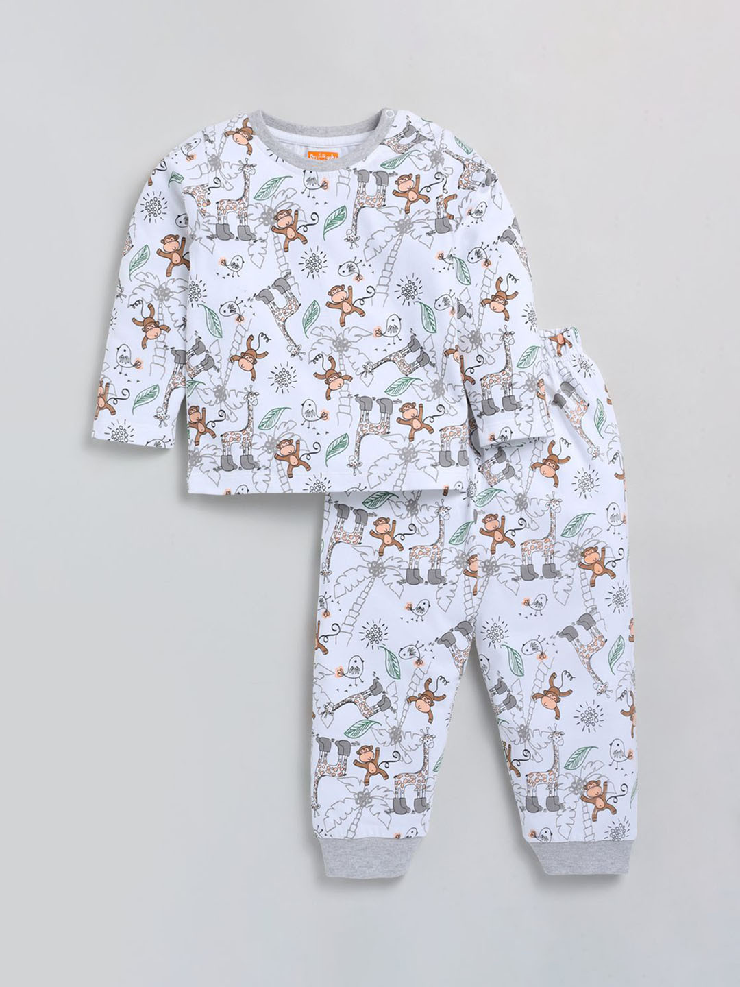 SUNGGLY MONKEY Kids Animal Print Nightsuit