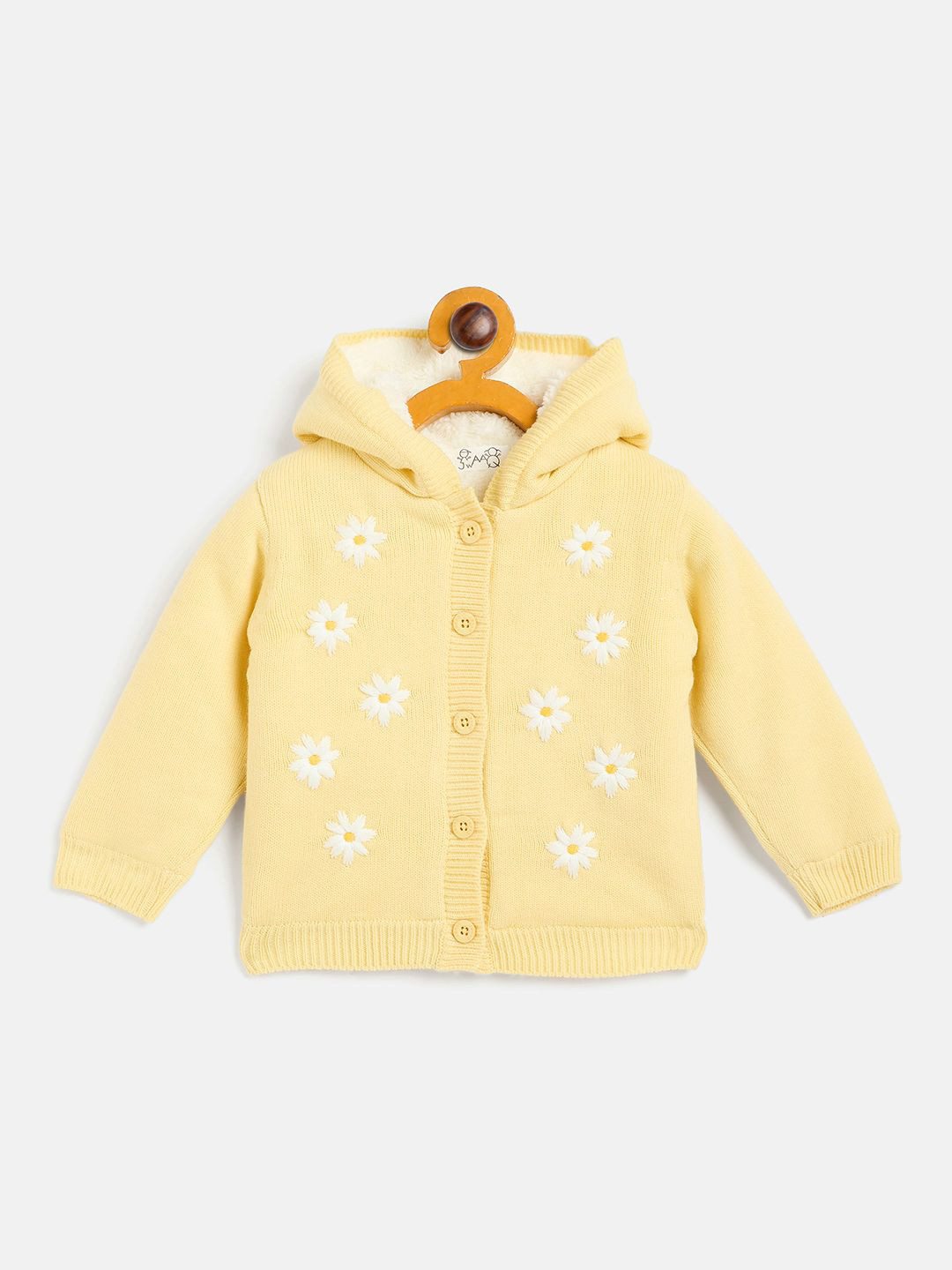 JWAAQ Girls Embroidered Cardigan with Embroidered Detail