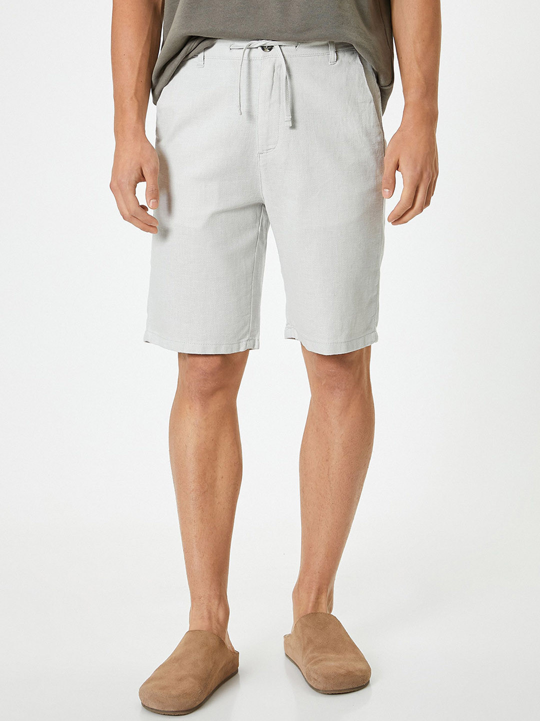Koton Men Linen Bermuda Shorts