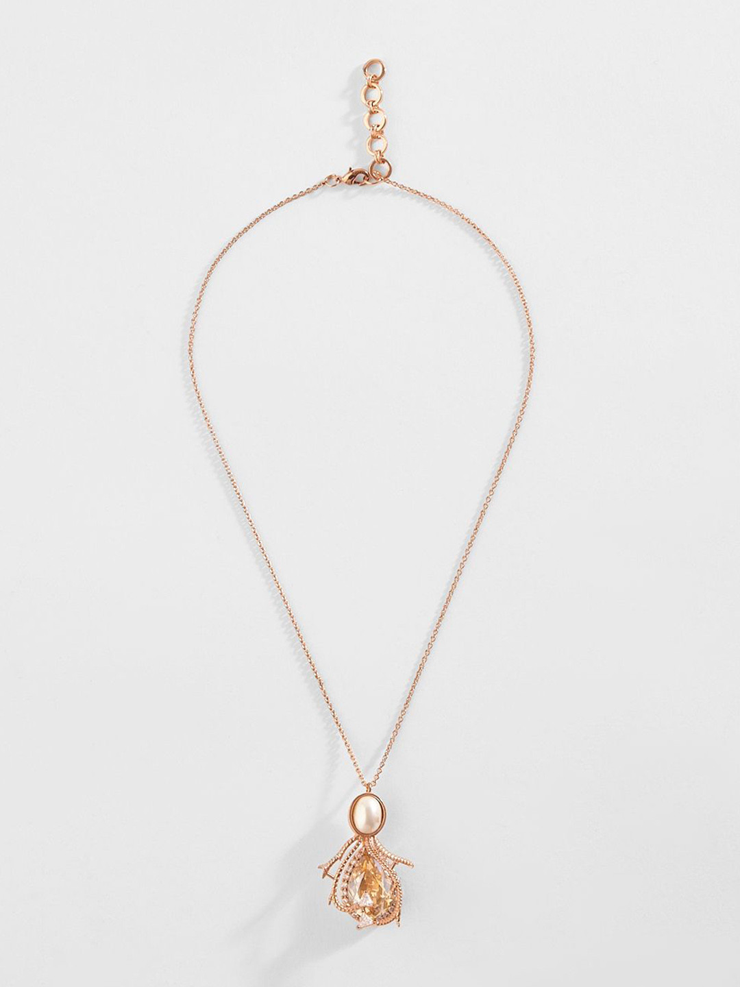 Outhouse Rose Gold-Plated Triangular Brass Pendant