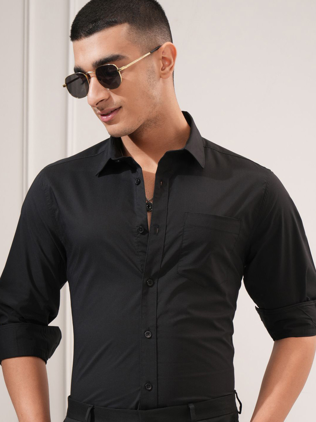 Highlander Men Soft Stretch Solid Mui Occation Slim Fit Shirt