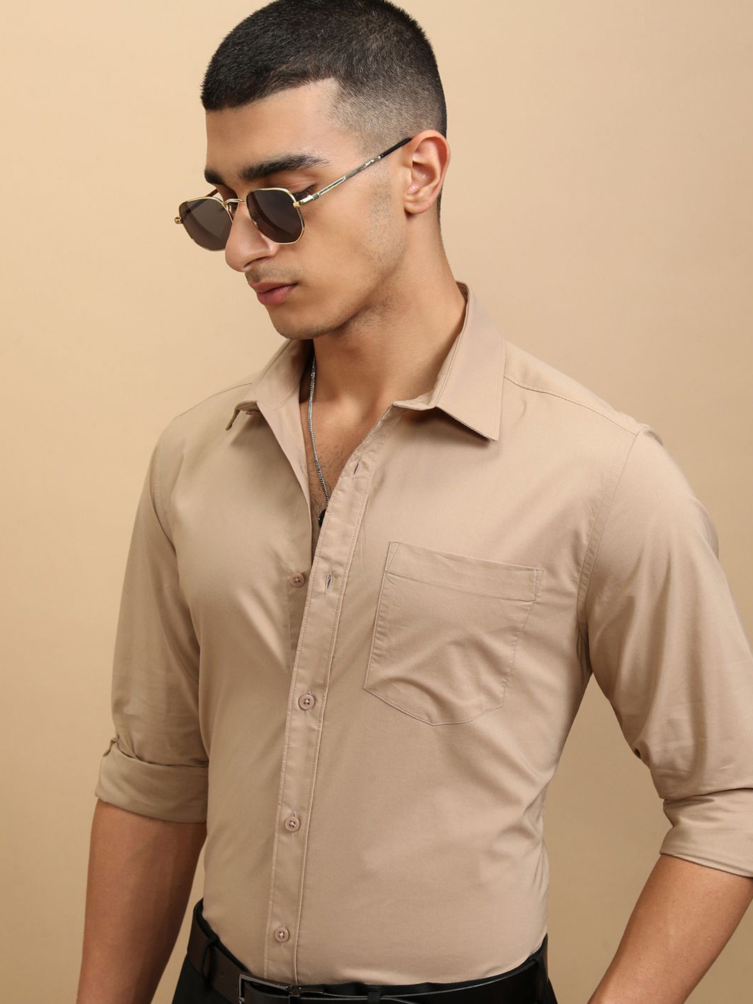 Highlander Men Soft Stretch Solid Mui Occation Slim Fit Shirt