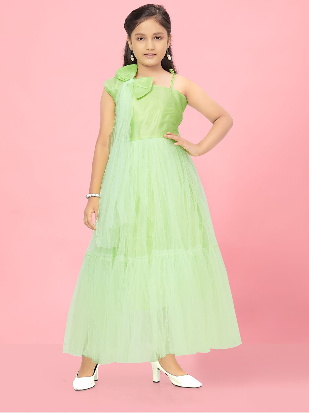 BAESD One Shoulder Net Maxi Dress