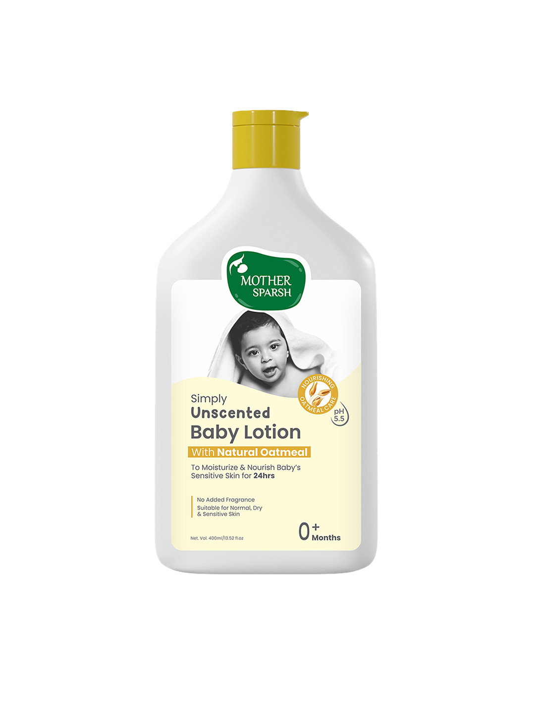 Mother Sparsh Simply Unscented Baby Lotion With Natural Oatmeal - 400ml