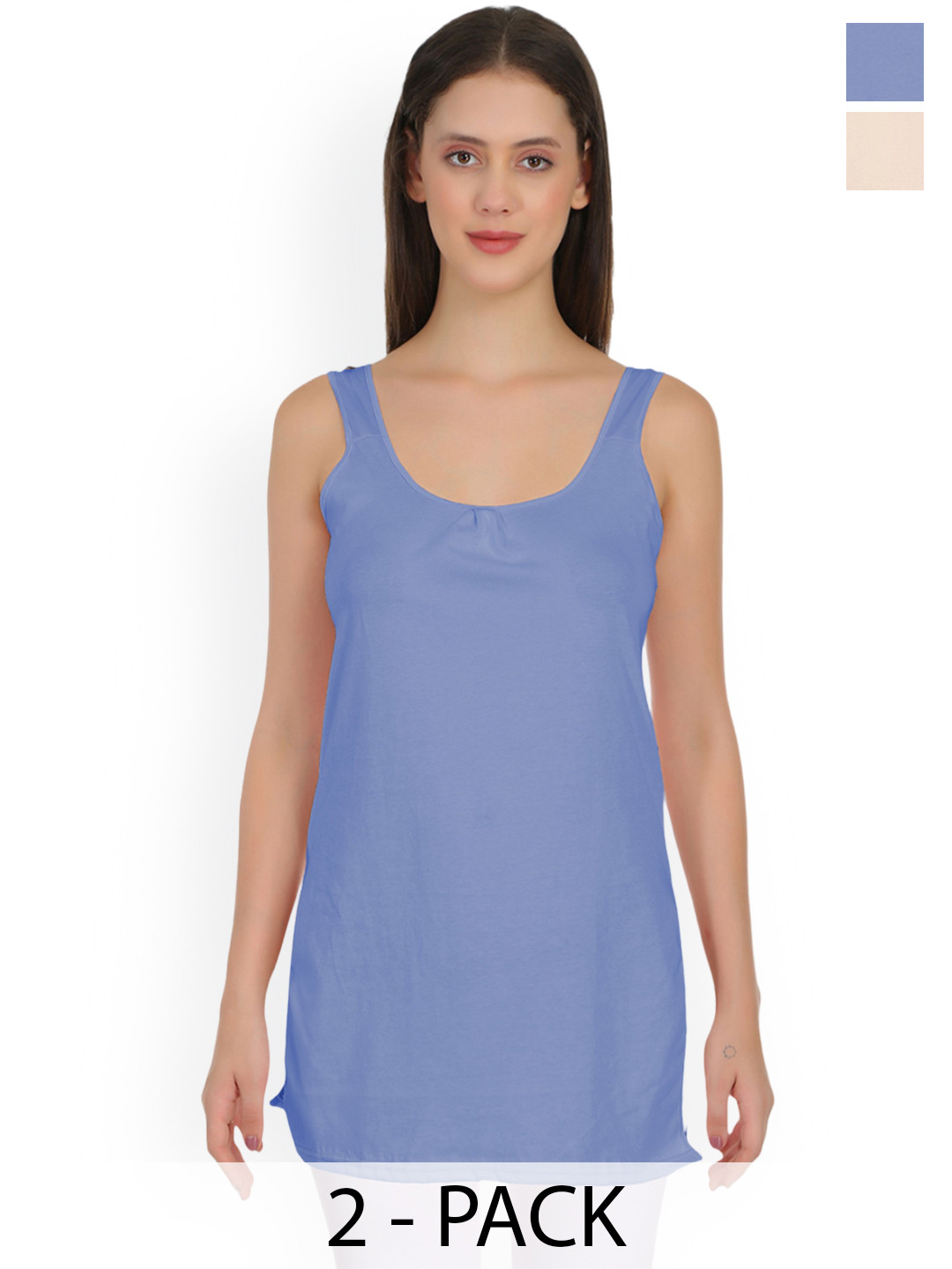 SELFCARE Pack Of 2  Cotton Longline Camioles