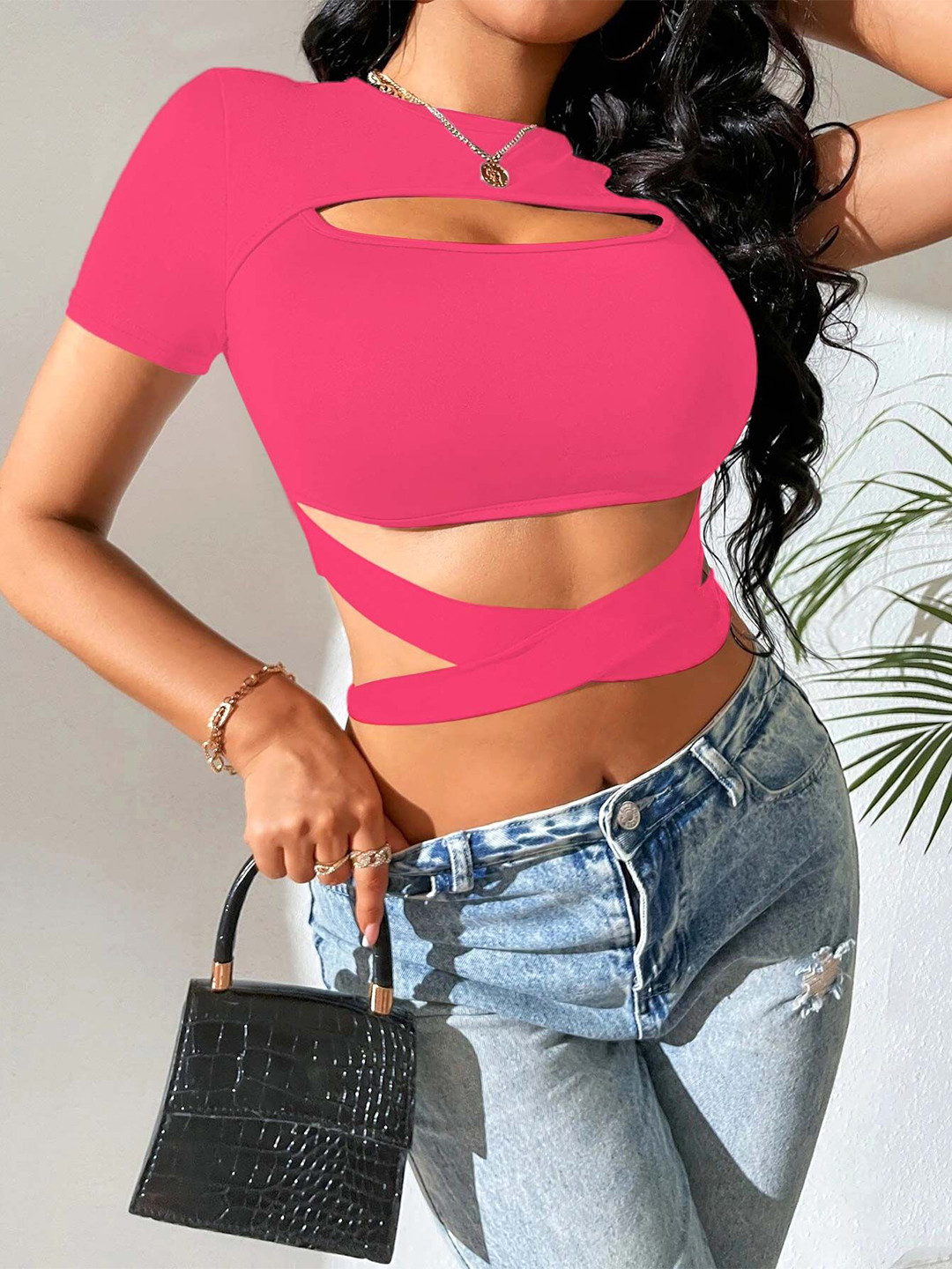 Stylecast X Slyck Styled Back Crop Top