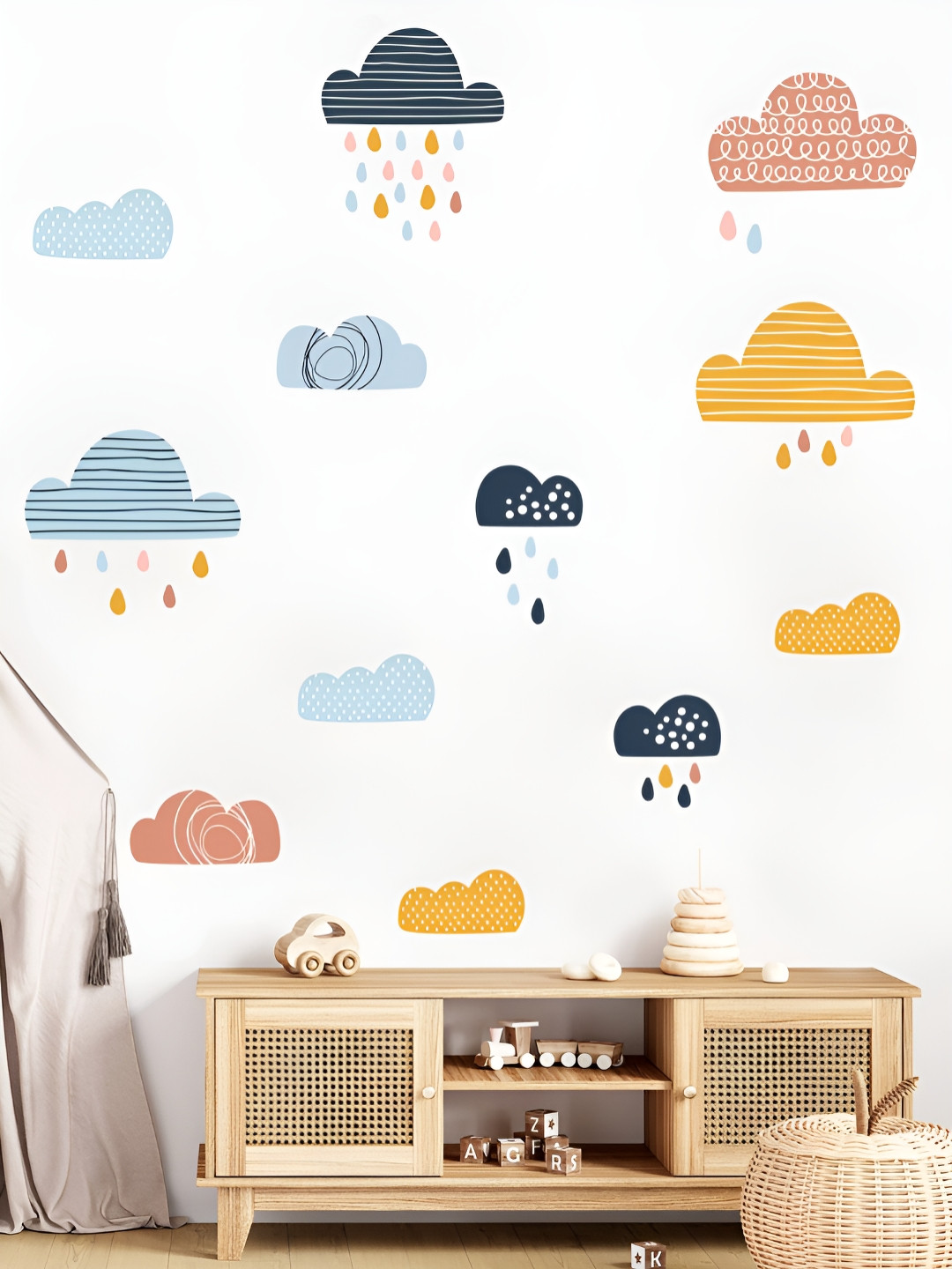 My Kids Wall Red and Blue 12Pcs UV Printed Wall Sticker