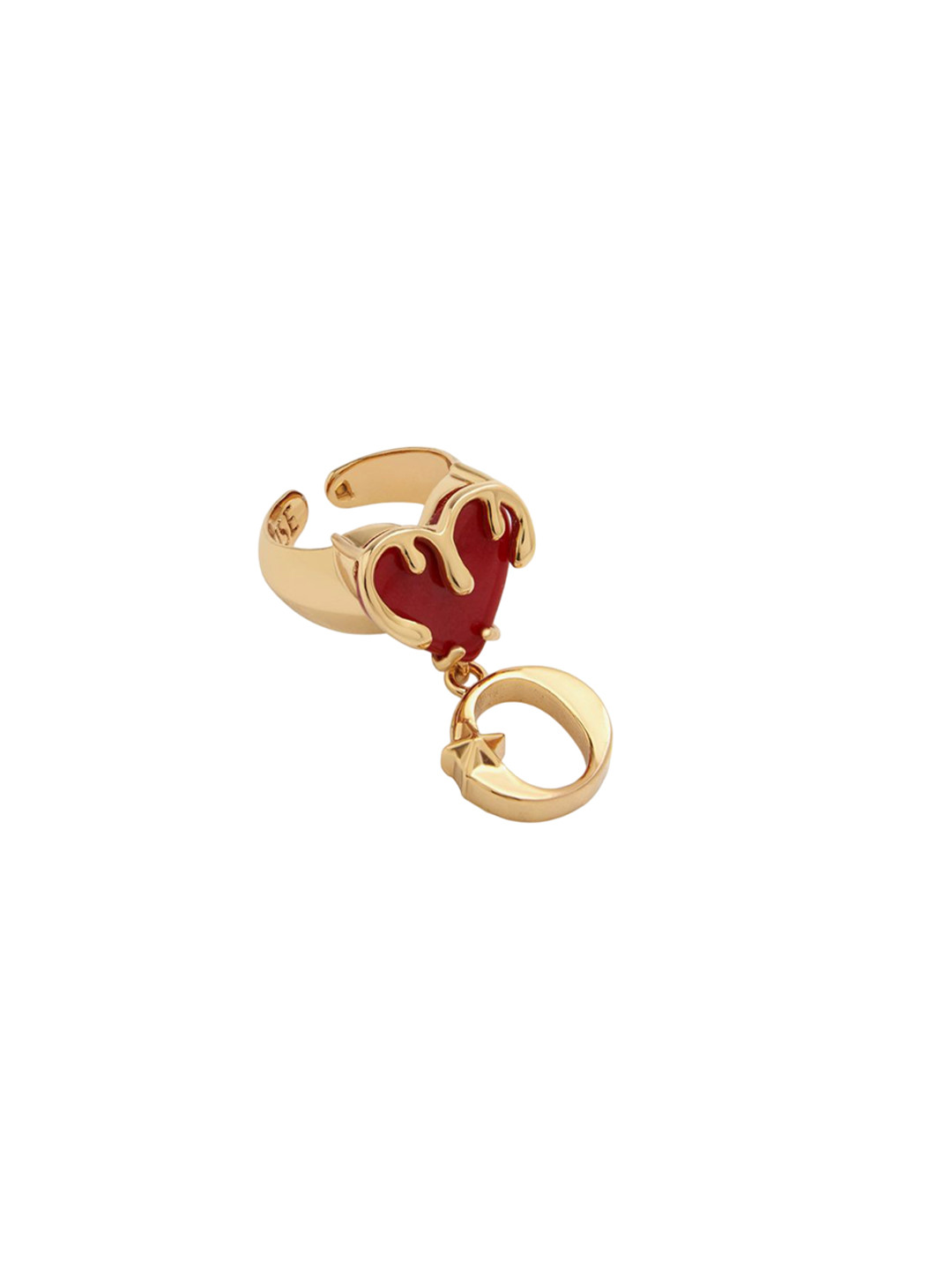 Outhouse Gold-Plated Bisou Love Links Adjustable Finger Ring