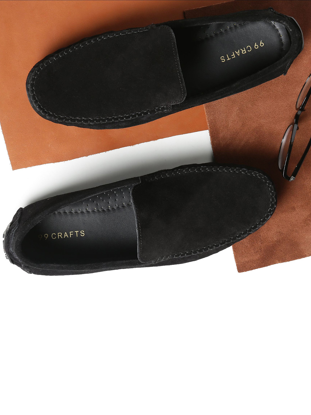 99CRAFTS Men Formal Suede Loafers