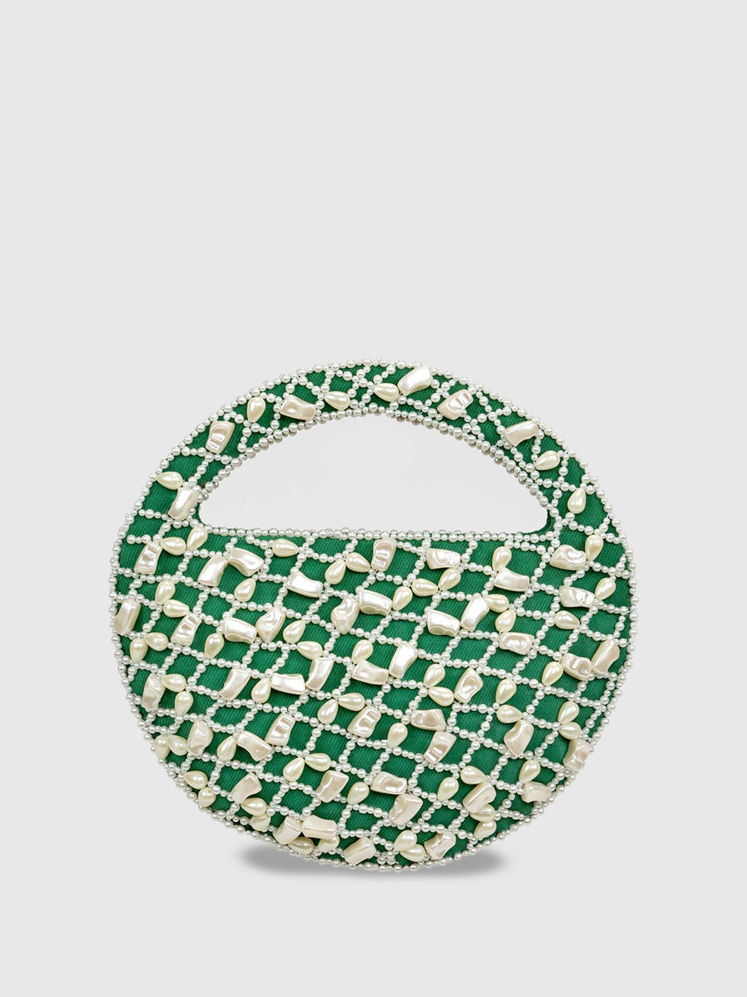 D'oro Embellished Half Moon Handheld Bag