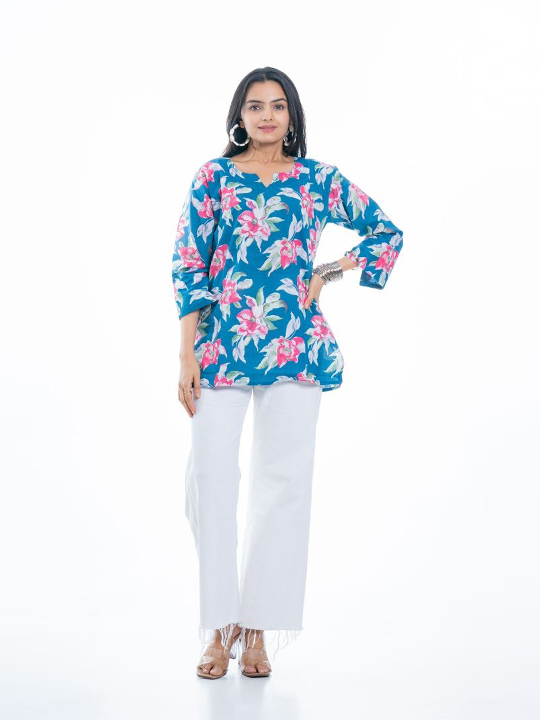 EKISHA Floral Printed Pure Cotton Tops