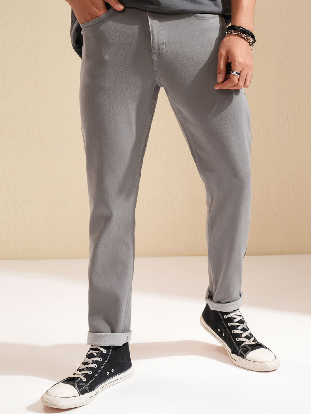 HIGHLANDER Men Tapered Fit Low Distress Jeans