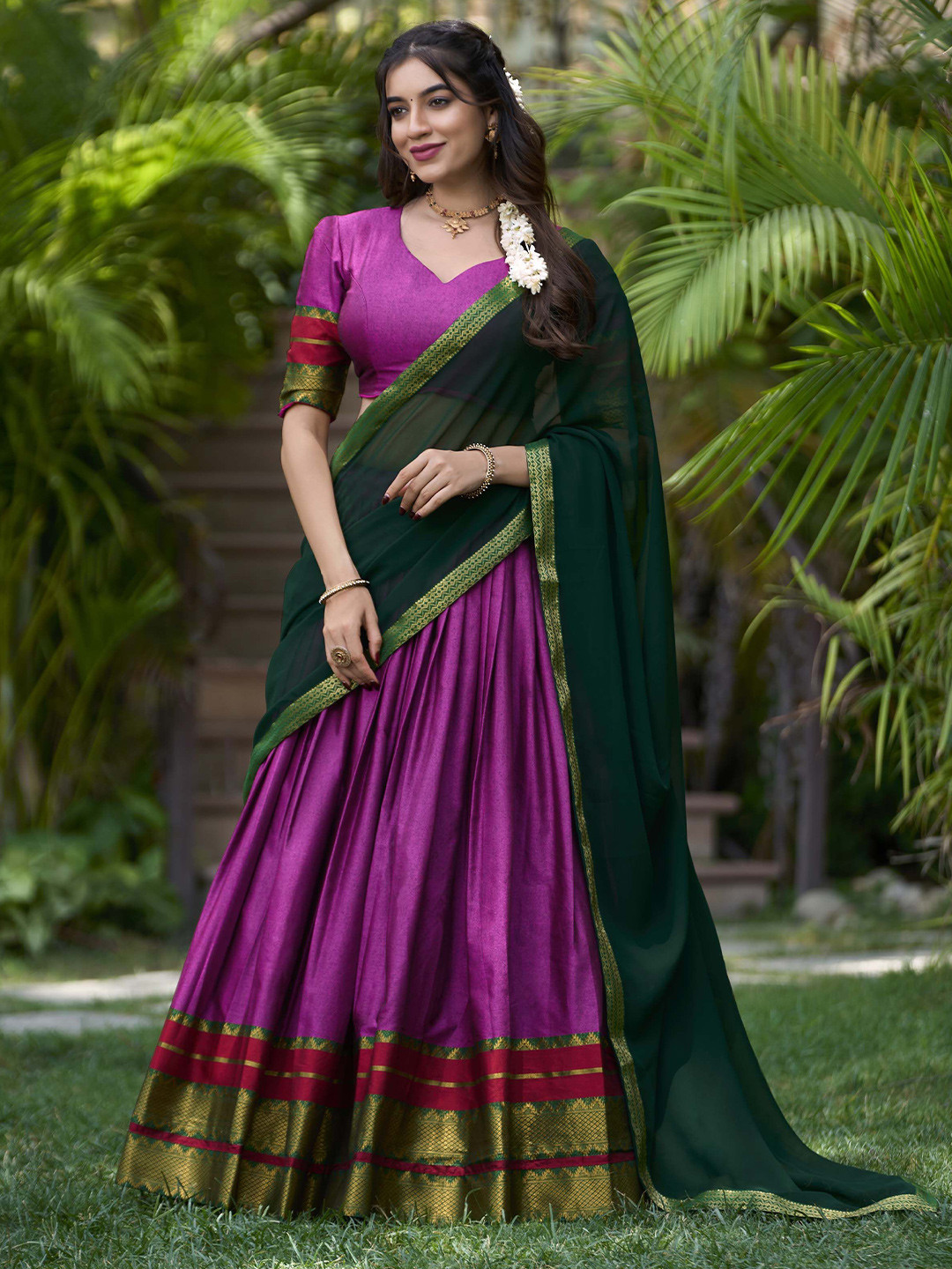 LOOKNBOOK ART Ready to Wear Lehenga & Unstitched Blouse With Dupatta