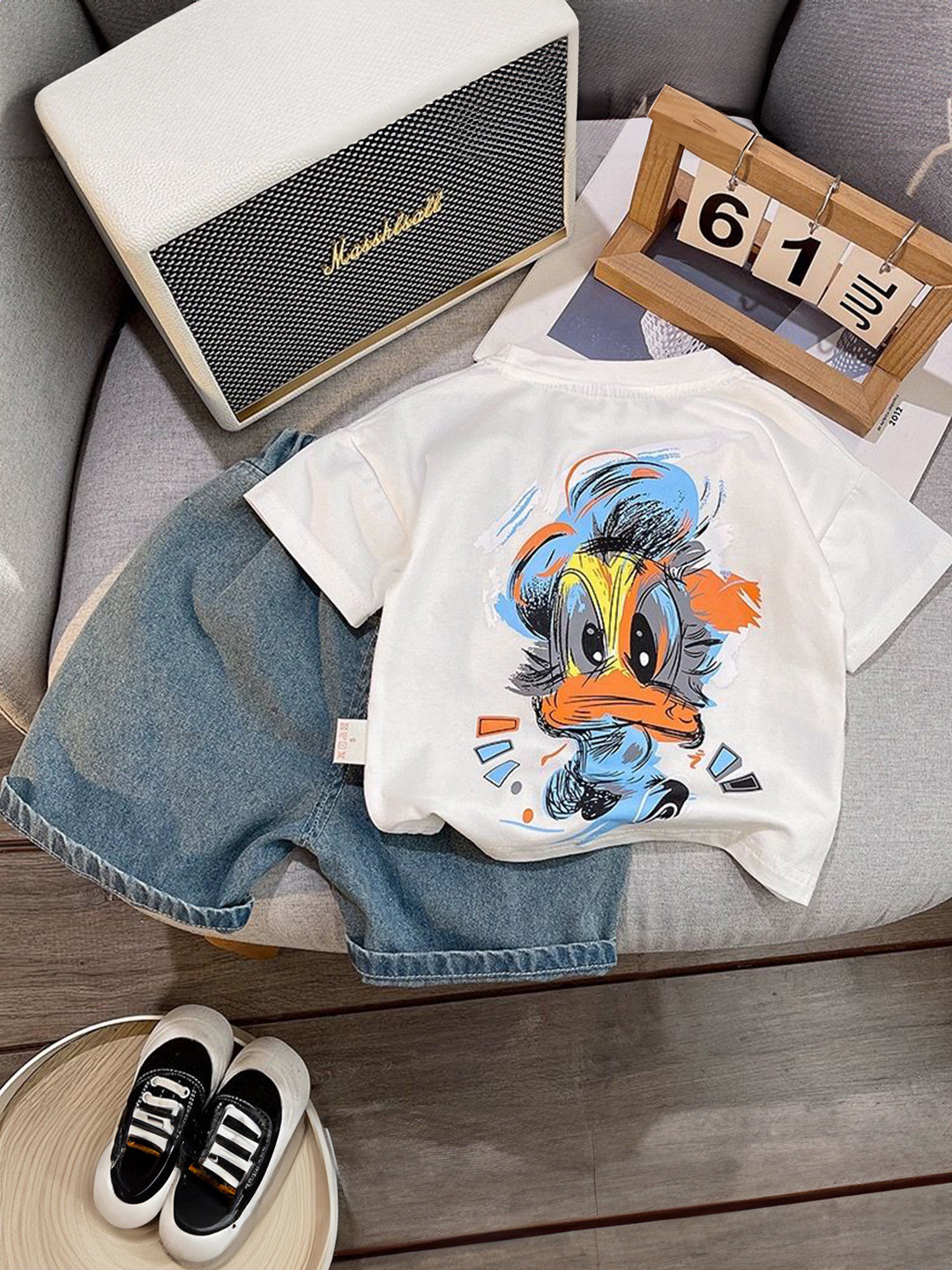 Googo Gaaga Boys Printed T-shirt with Shorts