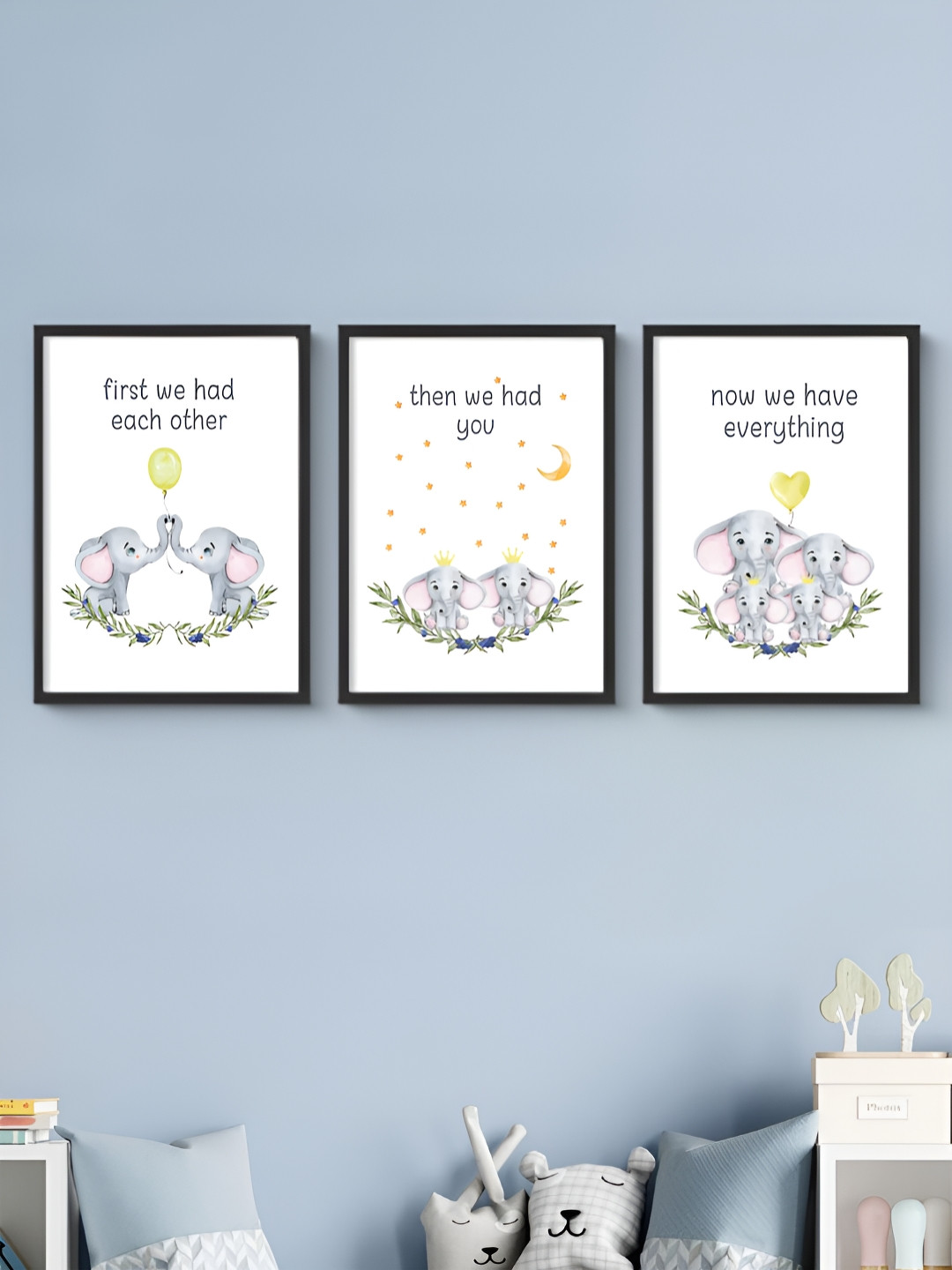 My Kids Wall Paper 3 Piece Wall Rectangle Paintings Wall Art - 12 x 8 In