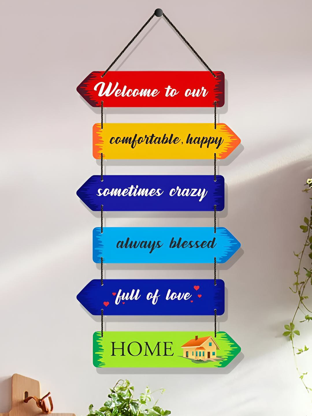 Home Delight Family Decorative Wood Matte Hanging Hall Wall Hangings-30.7In
