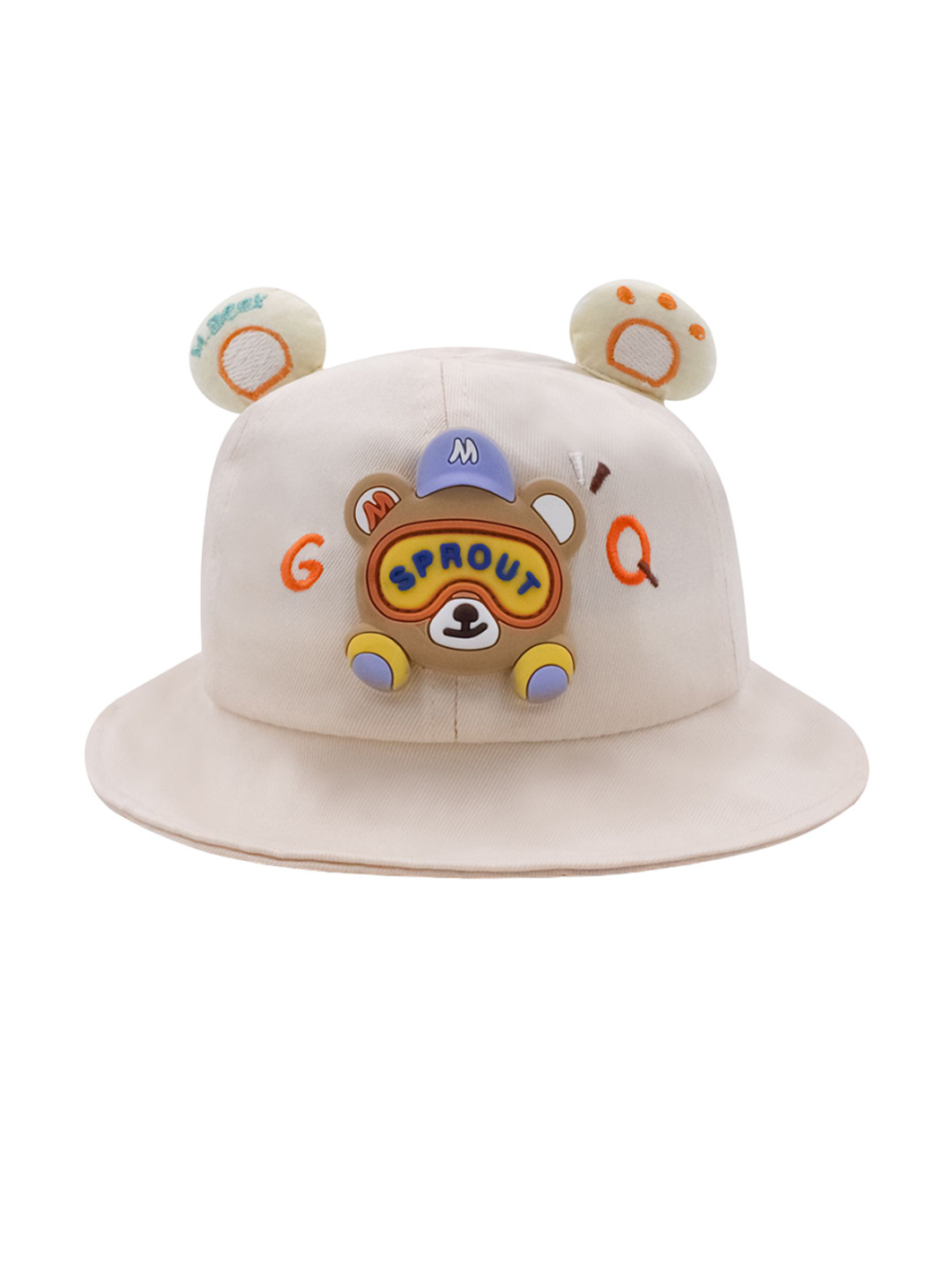 JENNA Unisex Kids Beige Embroidered Bucket Hat