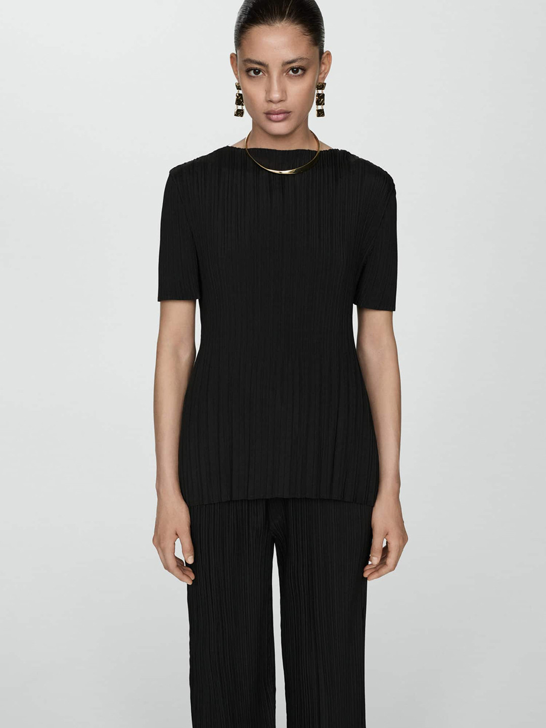 MANGO Plisse A-Line Top