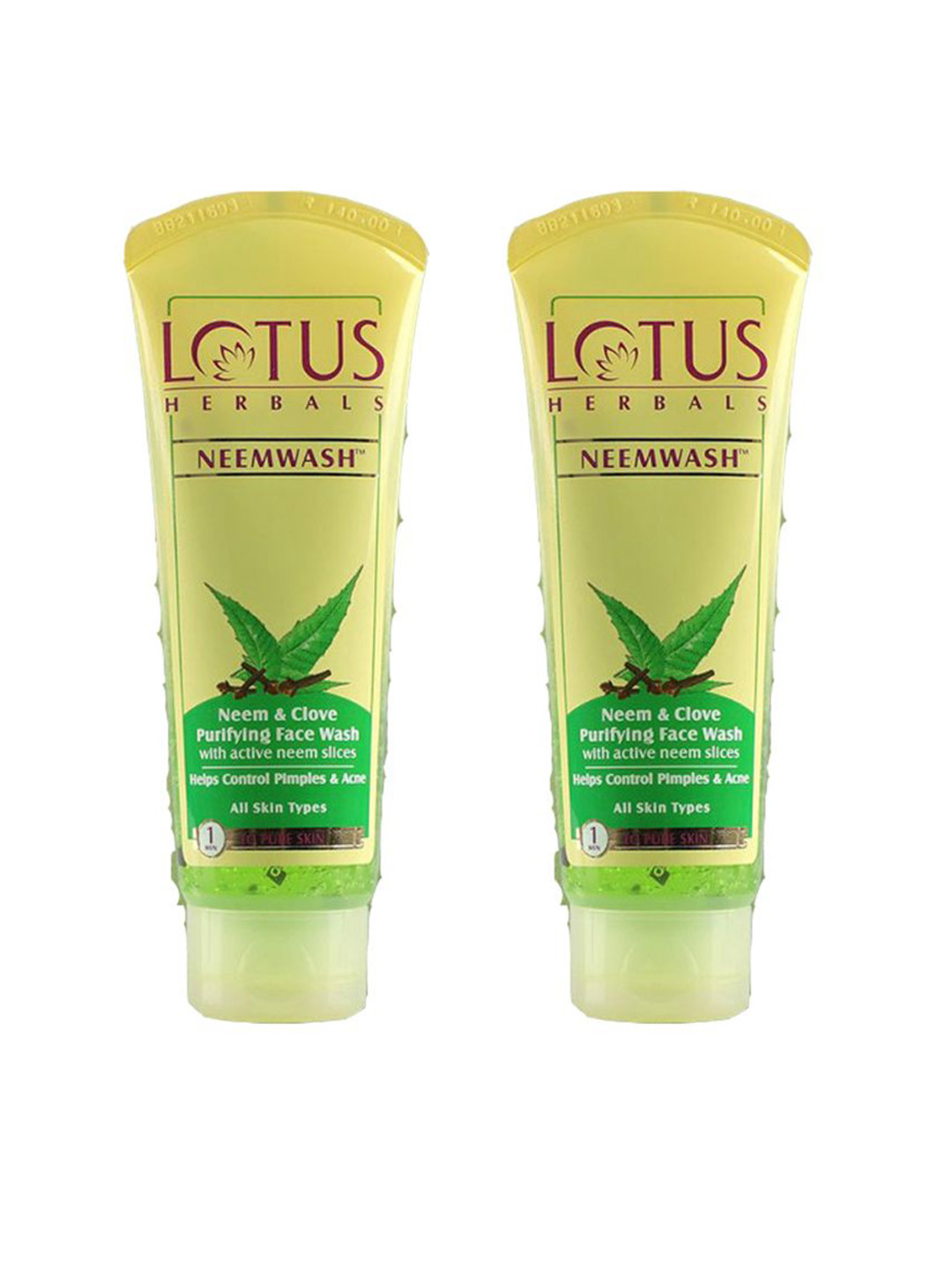 Lotus Herbals Set Of 2 Neemwash Neem & Clove Ultra Purifying Face Wash-120ml Each