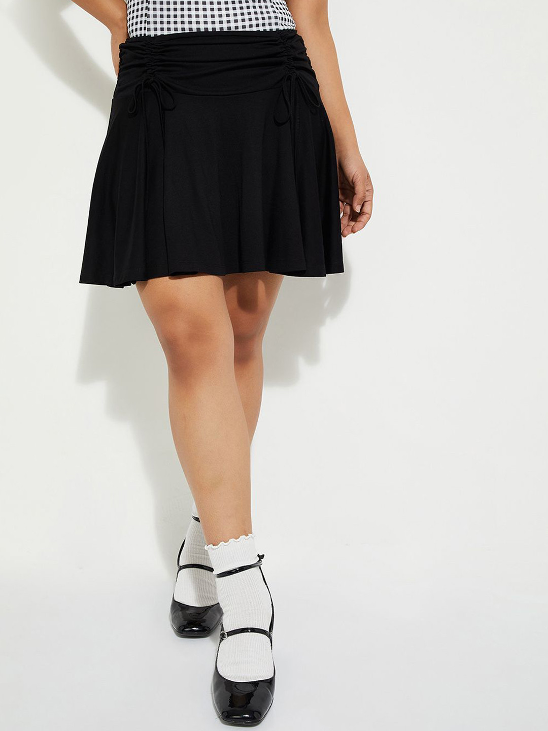 max ALAYA F x URB_N Women Ruched Waist A-Line Skirt