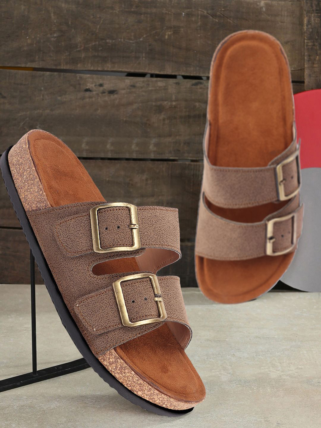 JUMPLITE Women's Casual Synthetic Leather Open Toe Sandals