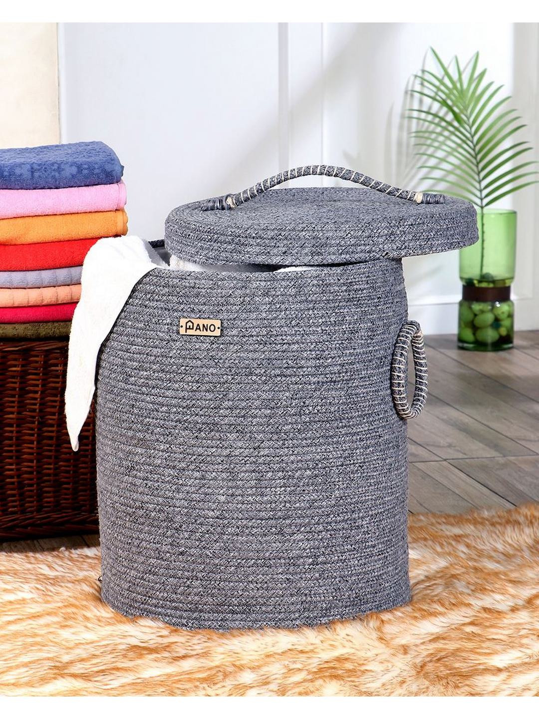 Pano Grey Laundry Bag With Lid