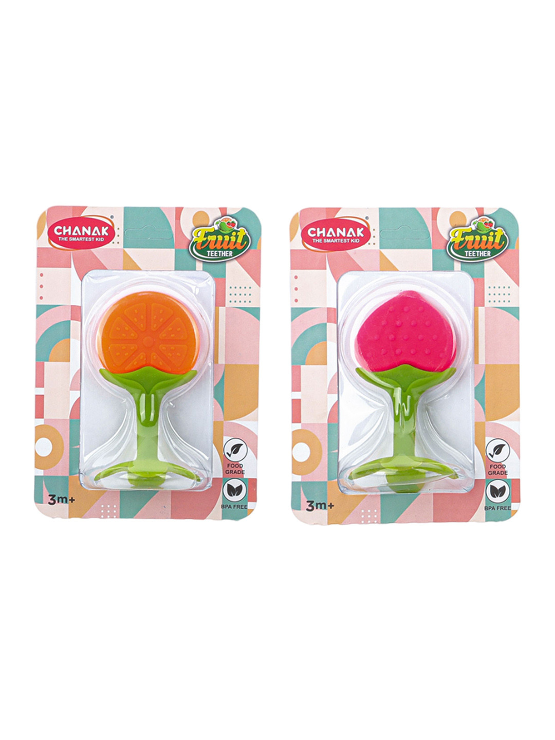 Aditi Toys Infants Pack Of 2 Fruit Shaped Non-Toxic BIS Approved Silicone Teether