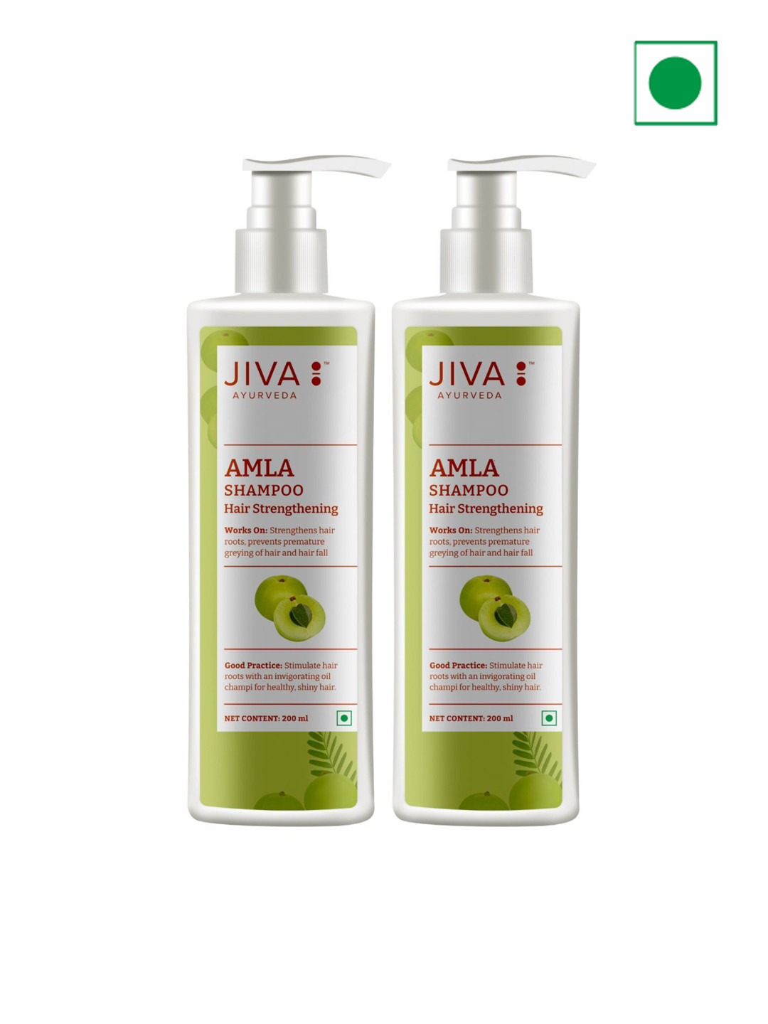 Jiva Set Of 2 Amla Hair Strengthening Shampoo- 200ml Each