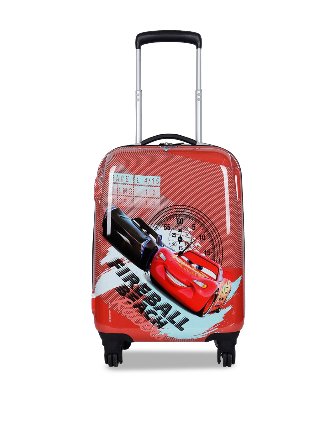Priority Disney Cars Printed Hard-Sided Cabin Trolley Suitcase