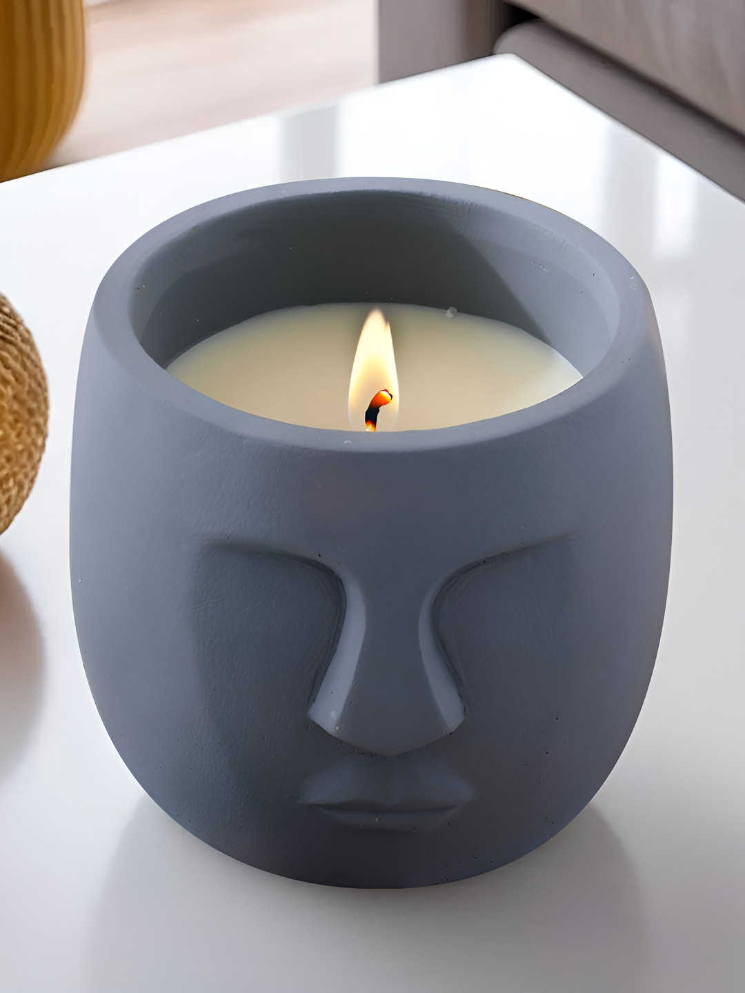 UMAI Textured Scented 1 Wick Black Snake Solid Geometric Regular Jar Candles